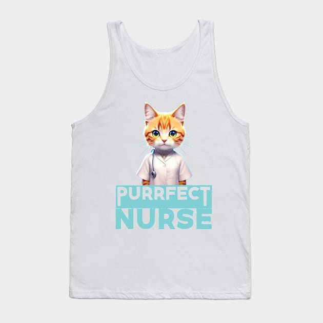 Just a Purrfect Nurse Cat Tank Top by Dmytro